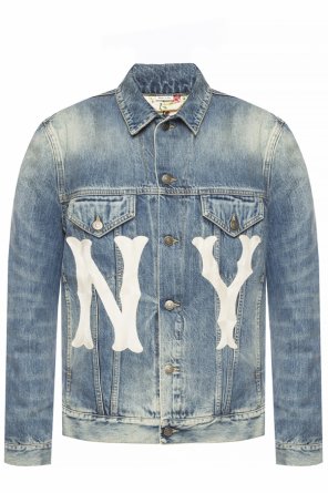 Insulated denim jacket with embroidered logo, zdjęcie 1 Insulated denim jacket with embroidered logo od Gucci